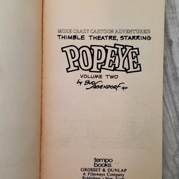 POPEYE THIMBLE THEATER PAPERBACK BOOK VOL 2 Cartoons Bud Sagendorf 1980 vintage - Picture 9 of 10